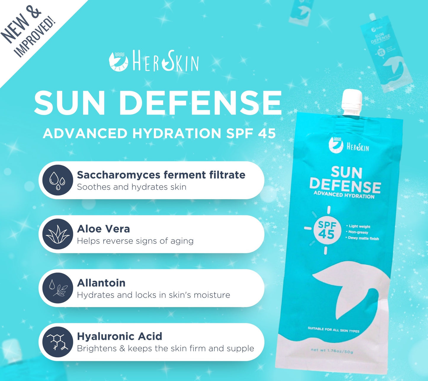 HerSkin Sun Defense 50g| SPF 45 sunscreen